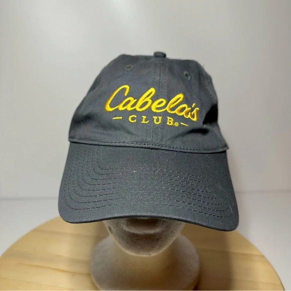 Cabelas Club Mens Adjustablenone Size Fits Most Gray And Gold Embroidering - Picture 2 of 8